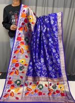 Pure Silk Blue Traditional Wear Paithani Saree